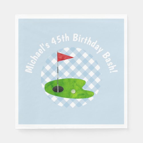 Golf Course Blue White Preppy Country Club Party Napkins