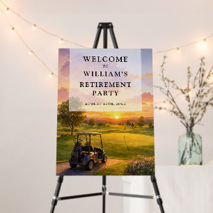 Golf Course Buggy Retirement Party Welcome Sign