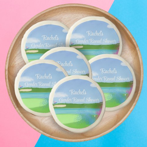 Golf Course Bunker Gender Reveal Baby Shower Sugar Cookie