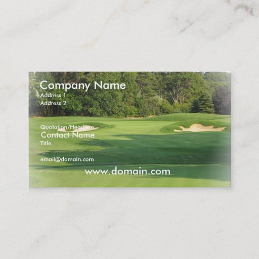 Customizable Golf Course Business Card