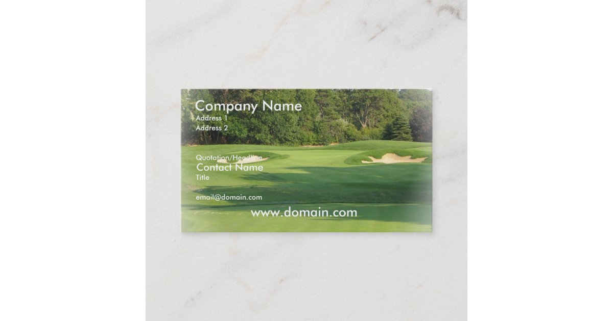 Golf Course Business Card | Zazzle.com