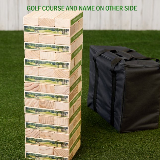 Golf Course Cart Personalized Name Topple Tower (Creator Uploaded)