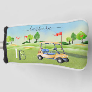 Golf Course Cart Women Monogram Name Putter Head Cover