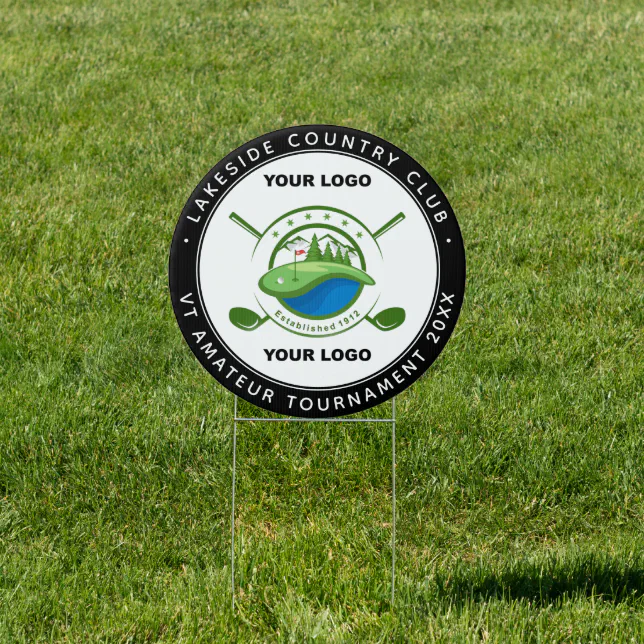 Golf Course Club Event Custom Logo Golf Tournament Sign | Zazzle