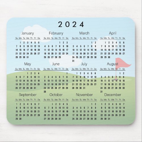 Golf Course Design 2024 Calendar Mousepad