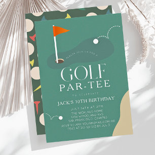 Golf Course Fairway Flag Kid's Birthday Par-Tee Invitation