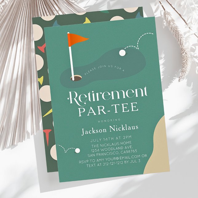 Golf Course Fairway Flag Retirement Par-Tee Invitation (Creator Uploaded)