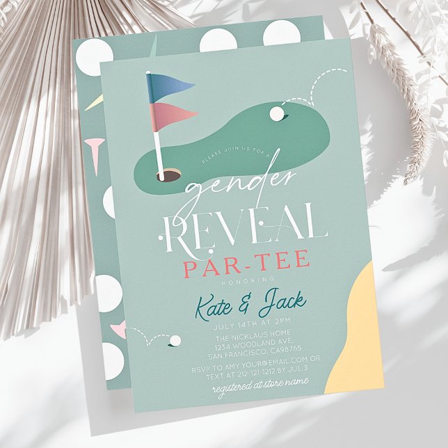 Golf Course Fairway Gender Reveal Par-Tee Invitation (Creator Uploaded)