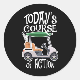 Golf Course Golf Cart Life Golfer Retired Retireme Classic Round Sticker