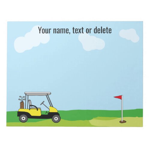 Golf Course Golf Cart Personalized Notepad
