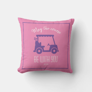 Golf Course Golfer Quote Cute Golf Cart Customized Throw Pillow