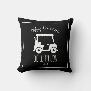 Golf Course Golfer Quote Cute Golf Cart Customized Throw Pillow