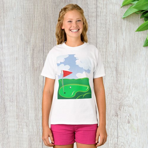 Golf Course Green Girls T_Shirt