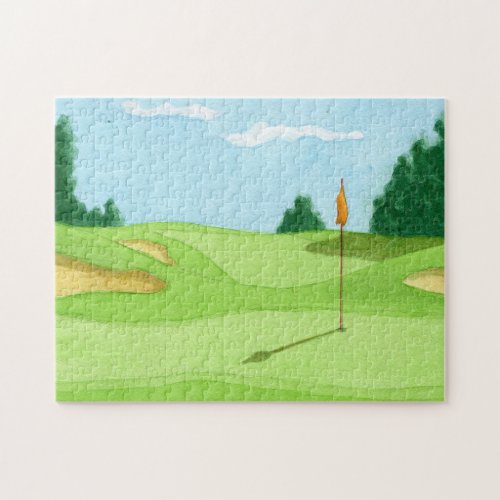 Golf Course Green Illustration Jigsaw Puzzle
