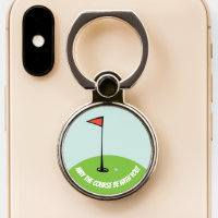 Golf Course Green Quote Ball Flag Sports Theme Phone Ring Stand