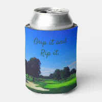 Engraved Grip It and Rip It Wooden Beer Can Cooler