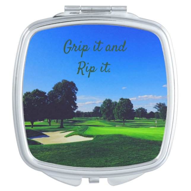 Golf Course Grip it and Rip it Compact Mirror (Front)