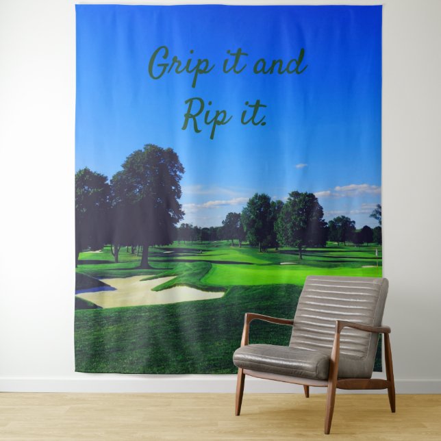 Golf Course Grip it and Rip it Tapestry (In Situ)