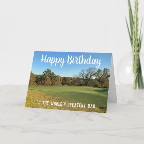 Golf Course Happy Birthday Photo Personalized Dad Card