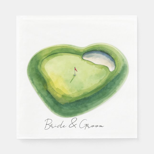 Golf course heart shape  napkins (Front)