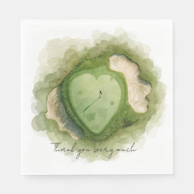 Golf course heart shape  napkins (Front)