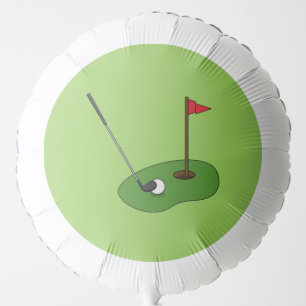 Golf Course Hole with Flag Balloon