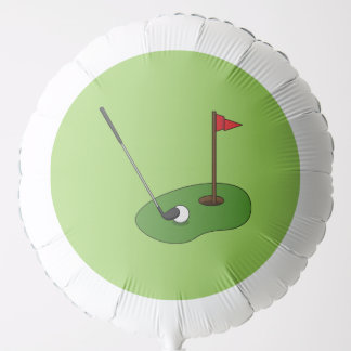 Golf Course Hole with Flag Balloon