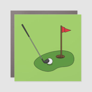 Golf Course Hole with Flag Car Magnet