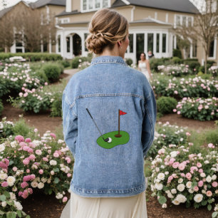 Golf Course Hole with Flag Denim Jacket