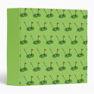 Golf Course Hole with Flag Pattern 3 Ring Binder