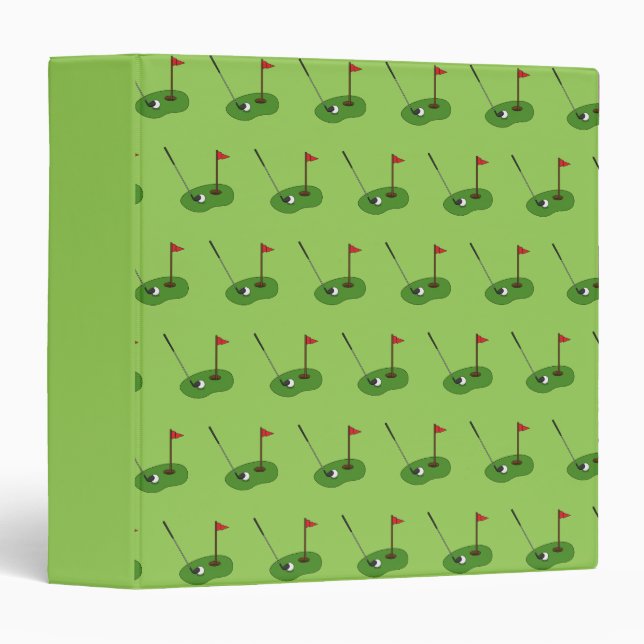 Golf Course Hole with Flag Pattern 3 Ring Binder (Front/Spine)