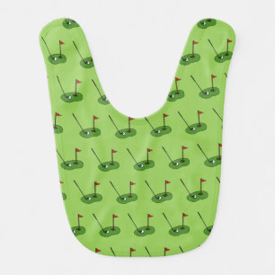 Golf Course Hole with Flag Pattern Baby Bib