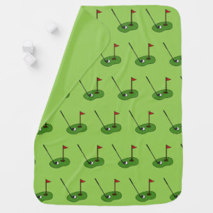 Golf Course Hole with Flag Pattern Baby Blanket