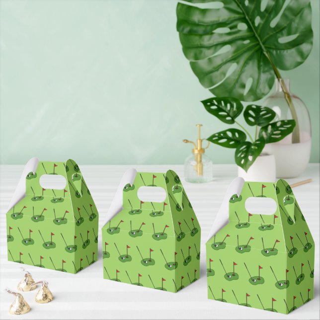 Golf Course Hole with Flag Pattern Favor Boxes (Multiple)