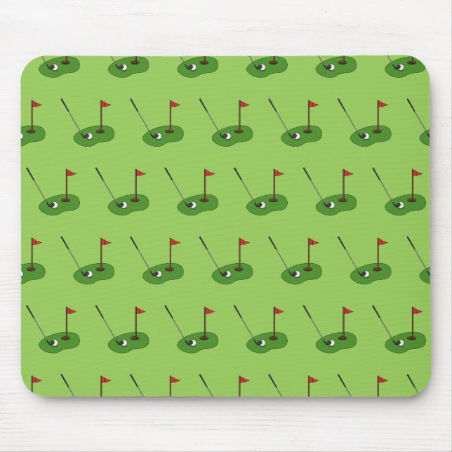 Golf Course Hole with Flag Pattern Mouse Pad (Front)