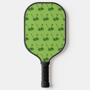 Golf Course Hole with Flag Pattern Pickleball Paddle
