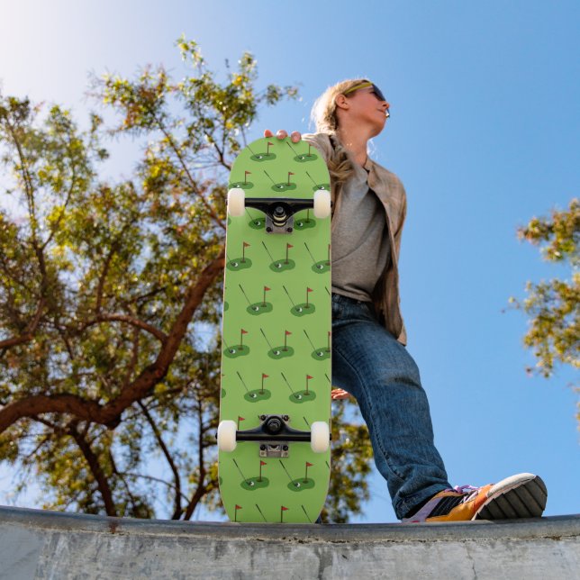 Golf Course Hole with Flag Pattern Skateboard (Outdoor 1)