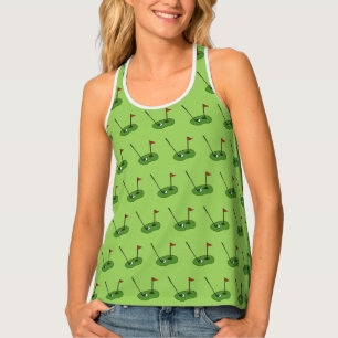 Golf Course Hole with Flag Pattern Tank Top
