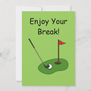 Golf Course Hole with Flag Personalize Holiday Card