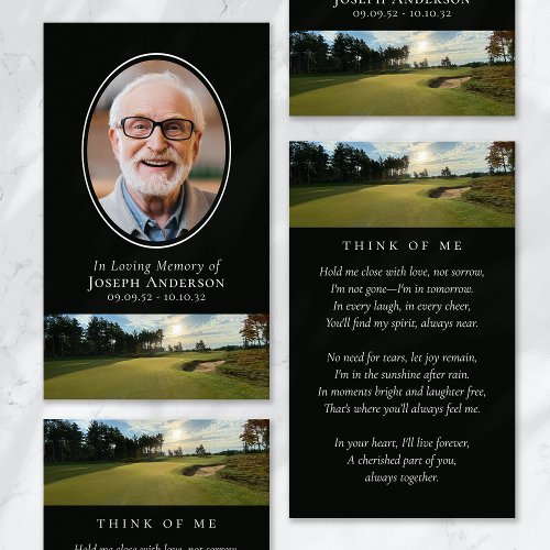 Golf Course In Loving Memory Prayer Card