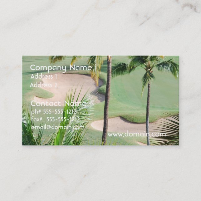 Golf Course in Tropics Business Cards (Front)
