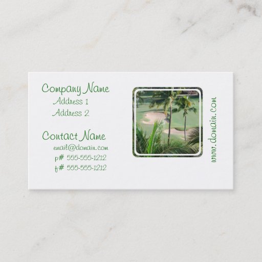 Customizable Golf Course in Tropics Business Cards