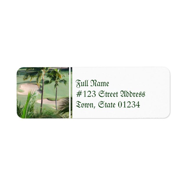 Golf Course in Tropics Mailing Labels (Front)