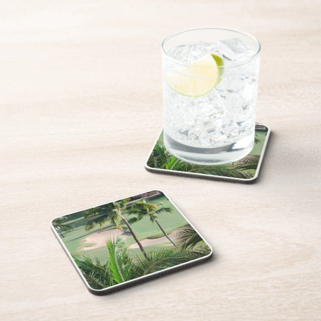 Golf Course in Tropics Set of Six Coasters (Right Side)