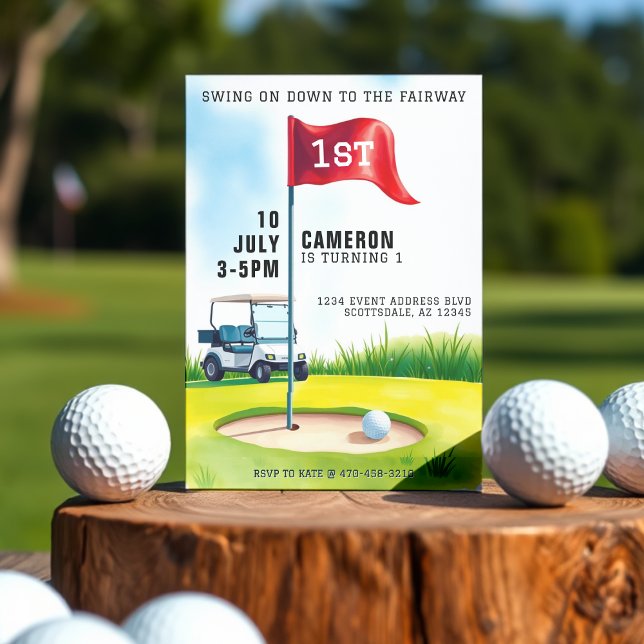Golf Course Kids 1st Birthday Party Invitation (Golf Course Kids 1st Birthday Party Invitation
)