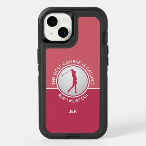 Golf Course Ladies Funny Sports Quote Chic Magenta OtterBox iPhone 14 Case