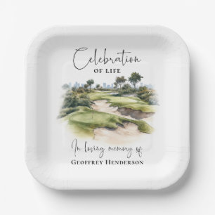 Golf Course Memorial Celebration of Life Paper Plates
