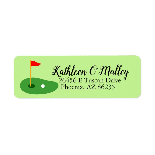 Golf Course Near Me Custom Golf Return Address Label (Front)