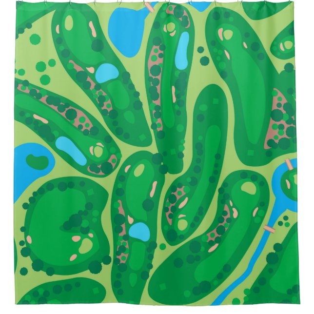 golf course par golf course green shower curtain (Front)