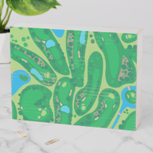 golf course par golf course green wooden box sign